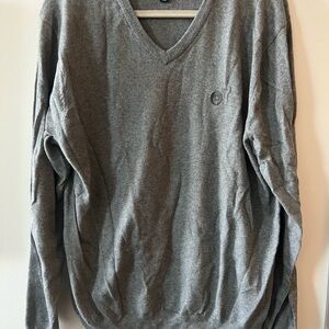 Chaps Charcoal V-Neck Sweater cashmere blend